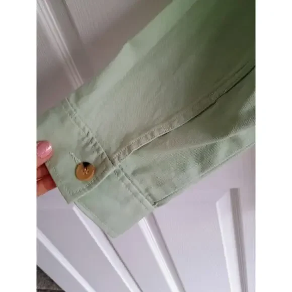 Talbots women's utility or chore jacket in a light mint green plus 2X coastal